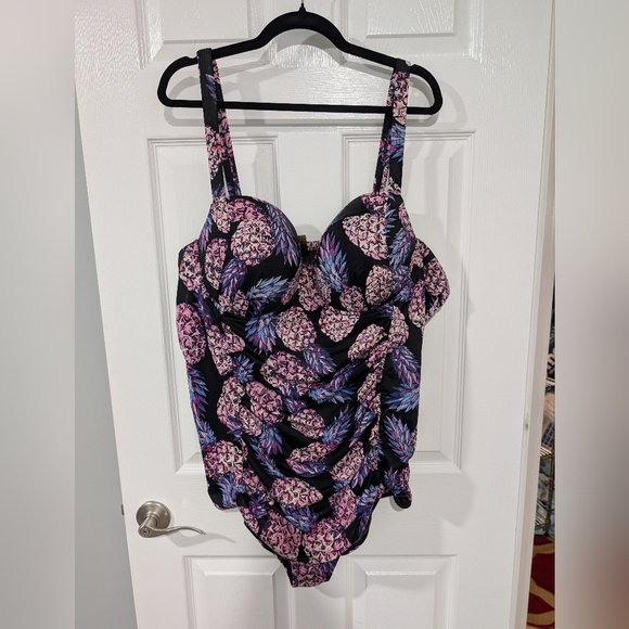 Torrid Pineapple Push-Up Demi Slim Fix Swimsuit in Size 5S (28 & Short) - Picture 2 of 16